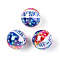 Independence Day Theme Printed Opaque Acrylic Beads, Round with Word America, AB Color, Marine Blue, 15.9mm, Hole: 2.8mm