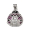 Brass Micro Pave Cubic Zirconia Pendants, Insect, Platinum, 20.5x16.5x5.5mm, Hole: 5x3.5mm