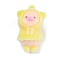 Flocky Resin Pendants, Pig, Yellow, 46x29x25mm, Hole: 3mm