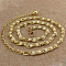 Alloy & Plastic Round Beads Twisted Belly Chains, Golden, White, 650x8mm
