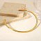 Simple 304 Stainless Steel Round Cuff Choker Necklaces Fashion Jewelry for Women, Golden, Inner Diameter: 4.92 inch(12.5cm)