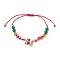 Christmas Glass Braided Bead Bracelets, Alloy Enamel Adjustable Bracelets for Women, Santa Claus, Inner Diameter: 1-1/8~3-1/4 inch(3~8cm)