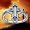 Alloy Finger Rings, Cross, Silver, US Size 9(18.9mm)