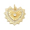 Brass Micro Pave Cubic Zirconia Pendants, Heart Charms, Rack Plating, Cadmium Free & Lead Free, Long-Lasting Plated, Real 18K Gold Plated, 18x19.5x3mm, Hole: 3.5mm