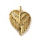 Ion Plating(IP) 304 Stainless Steel Pendants, Heart Wing Charm, Golden, 35x27x9mm, Hole: 3x4mm