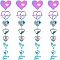 32Pcs 8 Style  Valentine's Day Ion Plating(IP) 201 Stainless Steel & Alloy Pendants, Etched Metal Embellishments, Heart, Rainbow Color, 27x29x0.3mm, Hole: 2mm, 4pcs/style