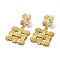304 Stainless Steel Stud Earrings, Square, Golden, 52.5x29.5mm