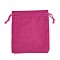 Rectangle Velvet Pouches, Gift Bags, Camellia, 12x10cm