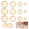 20Pcs 4 Styles 4-Hole Zinc Alloy Buttons, Flat Round, Light Gold, 10~22.5x2~3mm, Hole: 1.5~2.2mm, 5pcs/style