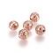 Brass Enamel Beads, Long-Lasting Plated, Basketball, Real Rose Gold Plated, 9mm, Hole: 2.2mm