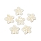 Natural Freshwater Shell Carved Pendants, Flower Charms, Antique White, 22.5x24x3mm, Hole: 1.4mm