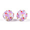 Round Resin Beads, with Polymer Clay & Rhinestone, Ice Cream, 18~20mm, Hole: 2~2.5mm