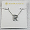 Brass Initial Pendant Necklaces for Women, Platinum, Letter R, 15.75 inch(40cm)