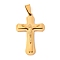 PVD Vacuum Plating 304 Stainless Steel Pendants, Crucifix Cross Charm, Golden, 39.5x25x7mm, Hole: 9.5x4.5mm