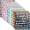 12 Colors PVC Self-Adhesive Label Stickers, Waterproof Decals for Kitchen, DIY Stickers, Letter A~Z and Number 0~9, Mixed Color, 215~216x185~186x0.1~0.2mm