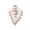 Seed Beads Beaded Charms, Leaf Pendants, White, 36x19x2mm, Hole: 0.6mm