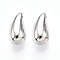 Alloy Charms, Teardrop, Platinum, 12x6x6.5mm, Hole: 1.6mm