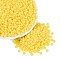 Opaque Glass Seed Beads, Round Hole, Rondelle, Gold, 4~4.5x2~3mm, Hole: 0.9~1mm, about 6430pcs/pound