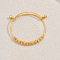 Adjustable Brass Bell Charm Bangles, Beaded Bangles for Women, Inner Diameter: 2-3/8 inch(6cm)