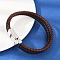 Braided Microfiber Leather Cord Bracelets for Women Men, with 304 Stainless Steel Magnetic Buckle, Brown, 8-7/8x1/2 inch(22.5x1.2~1.5cm)