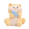 Resin Cat Shape Display Decoration, for Car Home Office Desktop Ornaments, Yellow, 23.5x30.5x30.5mm