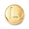 304 Stainless Steel Beads, Flat Round with Letter, Golden, Letter L, 7x3.5mm, Hole: 1.7mm