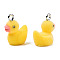 Flocky Resin Pendants, with Platinum Plated Iron Loops, Duck, Gold, 20x18x20mm, Hole: 2.5mm