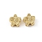 Brass Beads, Flower, Long-Lasting Plated, Lead Free & Cadmium Free, Real 18K Gold Plated, 7.5x7.5x3.5mm, Hole: 1.4mm