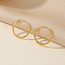 Chic Geometric Circle Brass Hoop Earrings for Women, Elegant Daily Accessories, Golden, 20x19mm