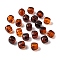 Opaque Acrylic Beads, Imitation Gemstone, Cube, Two Tone, Saddle Brown, 17x15.5x15.5mm, Hole: 3mm