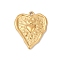 304 Stainless Steel Pendants, Ion Plating(IP), Heart Charm, Real 18K Gold Plated, 25.5x21x3mm, Hole: 1.8mm