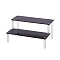 2-Tier Acrylic Organizer Display Riser Rack, Minifigure Display Holder for Doll, Toys,, Collectibles Showing, Black, 13x20x9.4cm