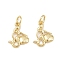 Brass Pendants, Mermaid Charms, Long-Lasting Plated, Lead Free & Cadmium Free, Rack Plating, with Jump Ring, Real 18K Gold Plated, 13x10.5x1.5mm, Hole: 3.3mm