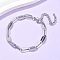304 Stainless Steel Cable Chain Bracelets for Women, Stainless Steel Color, 6-7/8 inch(17.5cm)
