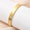 201 Stainless Steel Plain Bangles, Hinged Bangles for Women, Real 18K Gold Plated, 1/4 inch(0.6cm), Inner Diameter: 2-1/4 inch(5.8cm)
