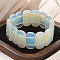 Handmade Lampwork Beaded Stretch Bracelets for Men Women, Oval, White, 7/8~1x1/2 inch(2.3~2.4x1.15~1.2cm), Inner Diameter: 2~2-3/8 inch(4.95~5.95cm)