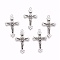 Tibetan Style Alloy Pendants, For Easter, Crucifix Cross, Antique Silver, 37x21.7x2.7mm, Hole: 2mm