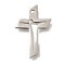 201 Stainless Steel Pendants, Cross Charms, Stainless Steel Color, 19.5x13x1mm, Hole: 1.5mm