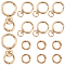 8Pcs Zinc Alloy Swivel Clasps, Swivel Snap Hook, 8Pcs Zinc Alloy Spring Gate Rings, Golden, 20~39x20~27x3.5~4mm, hole: 10x5mm
