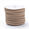 Faux Suede Cord, Faux Suede Lace, Tan, 3x1.5mm, about 5.46 yards(5m)/roll, 25rolls/bag