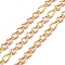 Handmade Brass Enamel Oval Link Chains, wiht Spool, Long-Lasting Plated, Soldered, Lead Free & Cadmium Free, Real 18K Gold Plated, Pink, 4.5~6x2.5~3x0.5~0.6mm