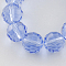Transparent Glass Bead Strands, Faceted(96 Facets), Round, Cornflower Blue, 10mm, Hole: 1mm, about 68~70pcs/strand, 60~61cm