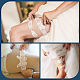 Jarretelles de mariée élastiques en dentelle de polyester DIY-WH0308-148B-6