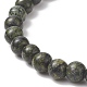 Bracelet extensible en perles rondes en serpentine naturelle BJEW-JB07554-02-2