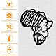 Nbeads mappa africa decorazione da parete in metallo HJEW-WH0067-149-3
