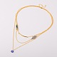 Модные латунные многоуровневого ожерелья NJEW-JN00881-2