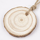 未染色の未完成の木製ペンダント  木のスライス  年輪  パパイヤホイップ  35~49x5mm  穴：3~4mm  約10個/袋 WOOD-T011-31-2