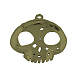 頭蓋骨チベットスタイルの合金のペンダント  カドミウムフリー＆鉛フリー  アンティークブロンズ  27x27x3mm  穴：2mm  約282個/941g TIBEP-R344-44AB-LF-2