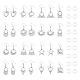 14 Paar 14 Stile Glas-Ohrringe mit leerer Kuppel EJEW-AB00021-1