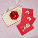 長方形の 3D ローズ ポップアップ紙グリーティング カード  封筒付き  バレンタインデーの招待状  ローズ模様  レッド  184x127x5mm FIND-WH0152-117-4